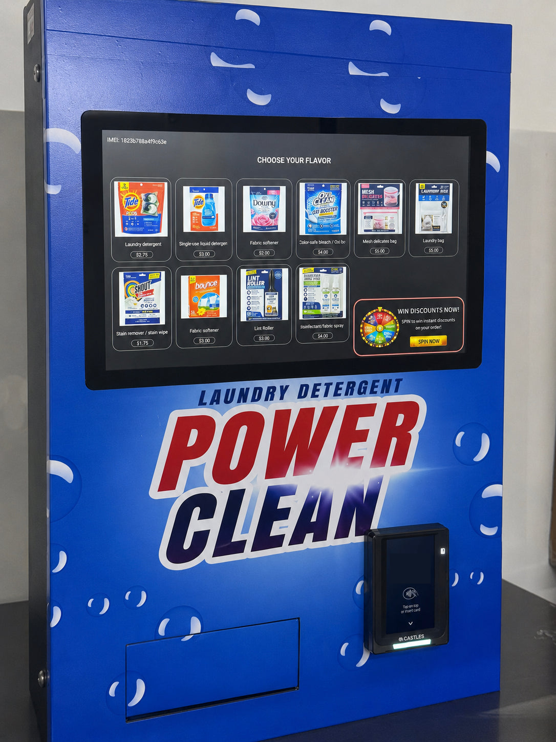 Power Clean™ Smart Laundry Essentials Vending Machine | Touchscreen Cashless Dispenser