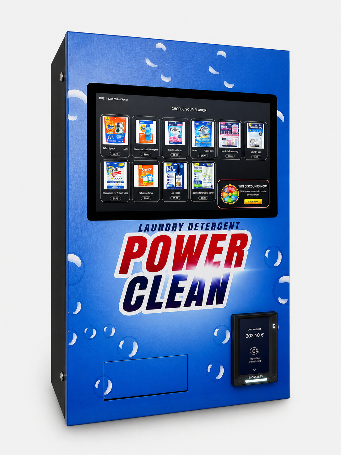 Power Clean™ Smart Laundry Essentials Vending Machine | Touchscreen Cashless Dispenser