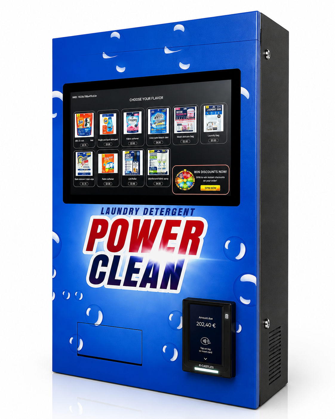 Power Clean™ Smart Laundry Essentials Vending Machine | Touchscreen Cashless Dispenser